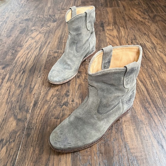 ISABEL MARANT • Crisi Boot suede ankle bootie western distressed slouchy boho - Picture 2 of 14